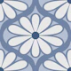 Scandi Retro Flower Moody Blue