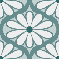 Scandi Retro Flower Moody Sage Green wallpaper