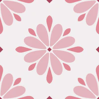 Scandi Folk Flower Geo Moody Pink wallpaper