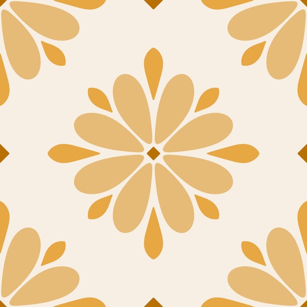 Scandi Folk Flower Geo Yellow