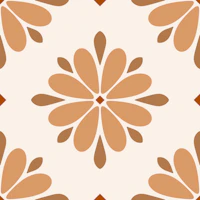 Scandi Folk Flower Geo Boho Brown wallpaper