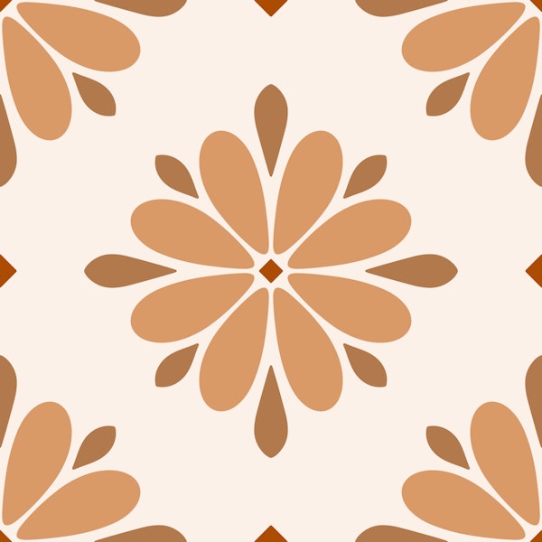 Scandi Folk Flower Geo Boho Brown