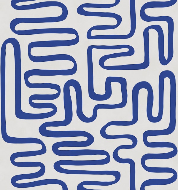 Cobalt Wavy Maze Lines