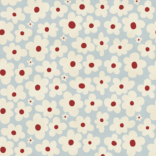 Retro Daisy Bloom Sky Blue