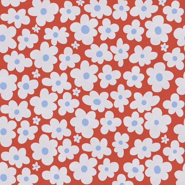 Retro Daisy Bloom Red