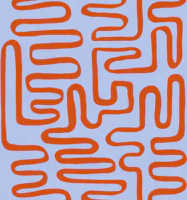 Orange Wavy Maze Lines wallpaper