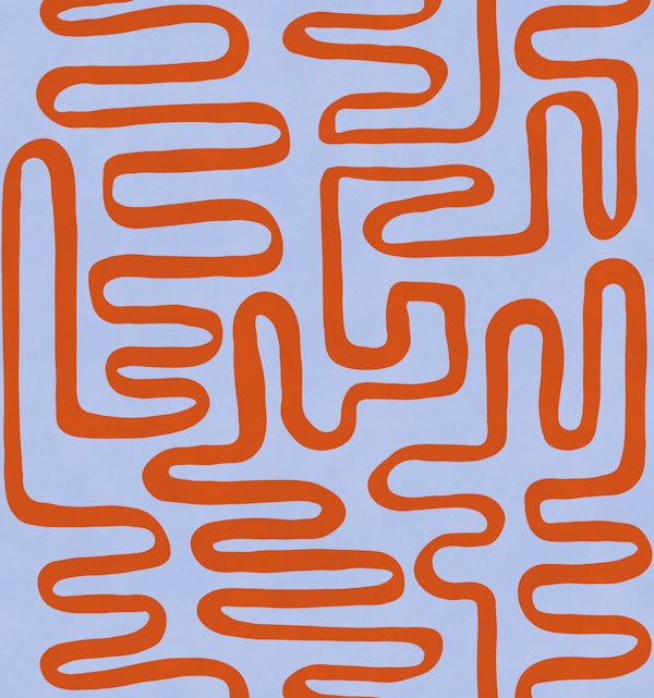 Orange Wavy Maze Lines