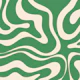 Retro Modern Liquid Swirl Green and Cream