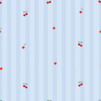 Cherry Stripe Sky Blue tapet
