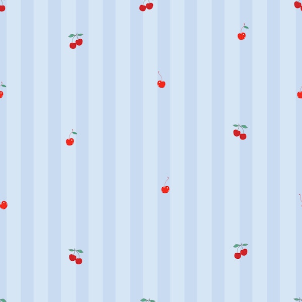 Cherry Stripe Sky Blue