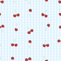 Cherry Gingham Sky Blue tapet
