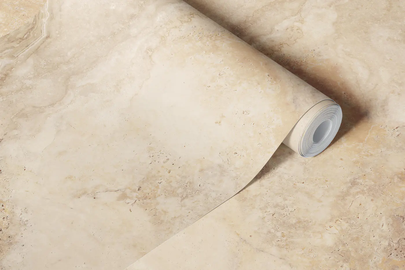 Warm Beige Travertine Stone Textures wallpaper roll