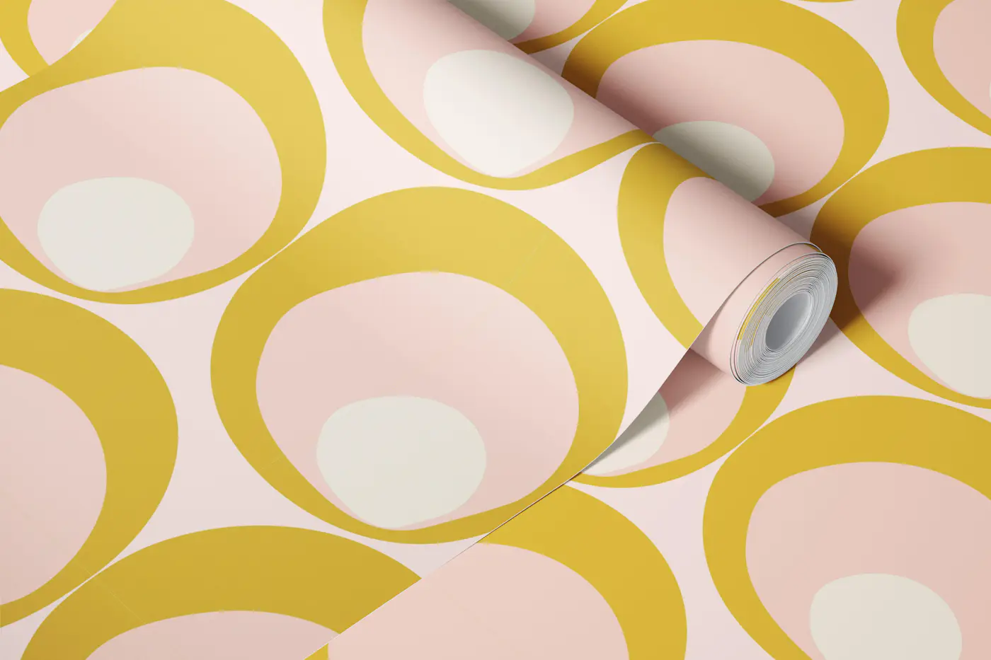 Mid Century Circle Repeat wallpaper roll