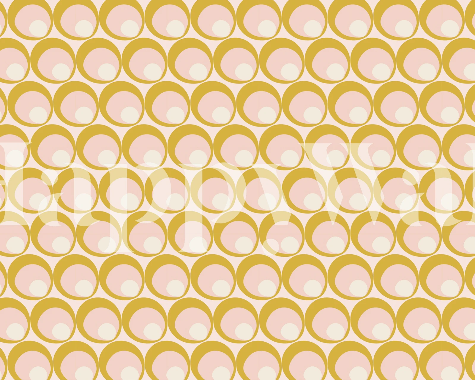 Mid century circle wallpaper in a room