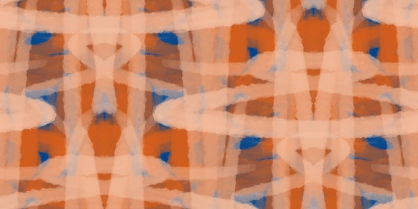 Mid Century Modern Soft Orbit Abstract Orange