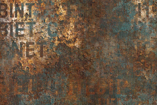 Rust Weathered Metal Grunge Text Fragments