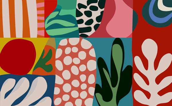 Colorful Organic Shapes Collage