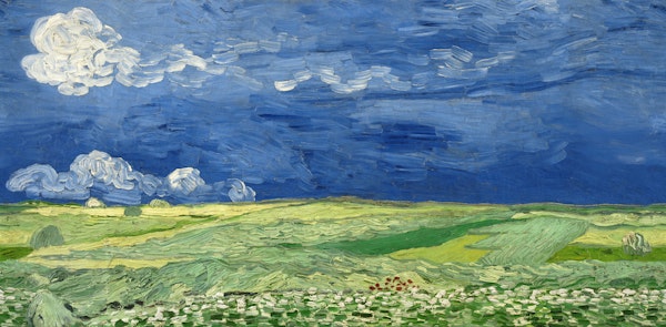 Wheatfield Under Thunderclouds Van Gogh Mural
