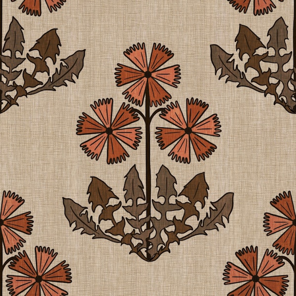 Dandelion in Copper and Terra Cotta