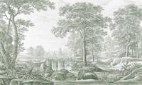 Antique Italianate Countryside - Dark Spruce wallpaper
