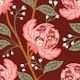 modern chitz fantasy flowers bordeaux