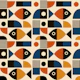 Mid Century Geometric Bauhaus Fish 1