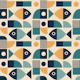 Mid Century Geometric Bauhaus Fish 2