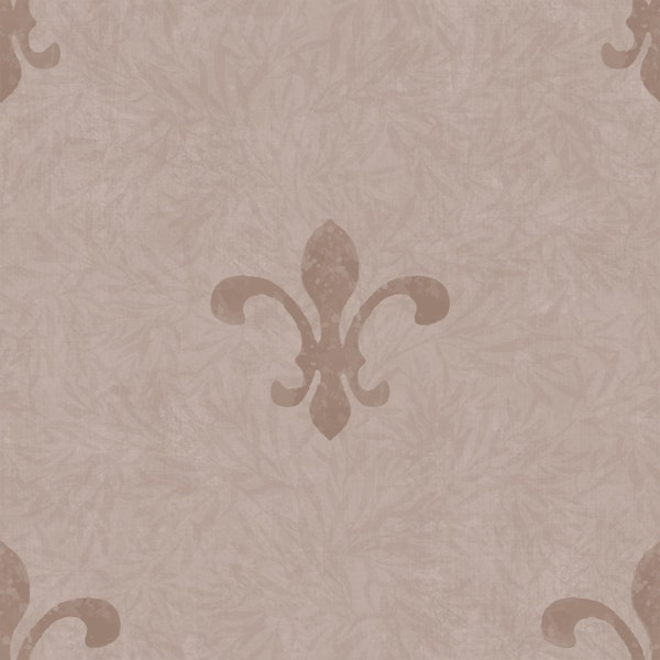 Vintage Fleur De Lis - Terracotta