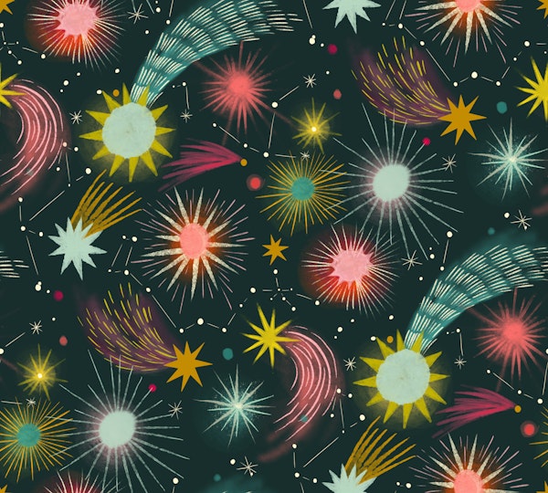 Starry sky glowing night