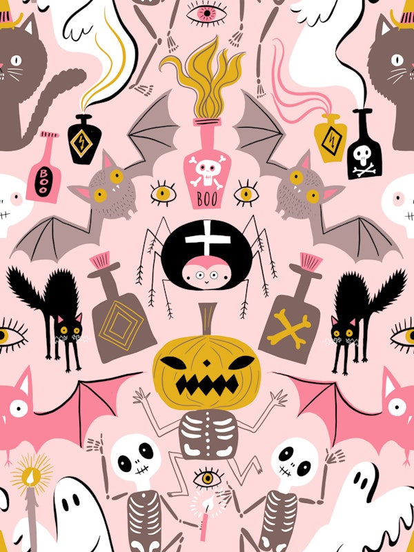 fluffy cats + scary ghosts Halloween