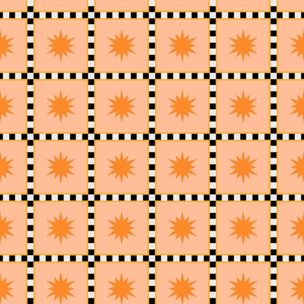 Geometric Modernist Checker Grid Star