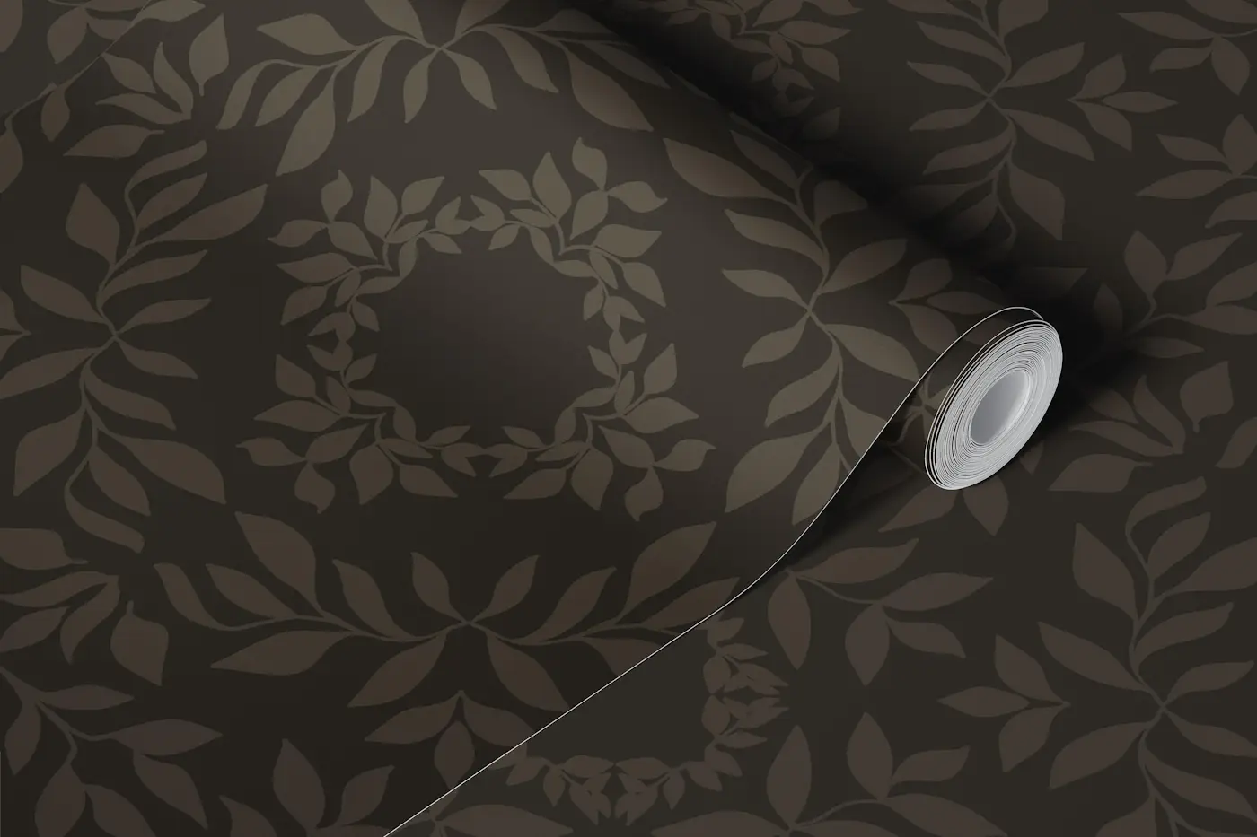 Dark Leaf Damask wallpaper roll