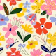 Retro Folk Flower Garden