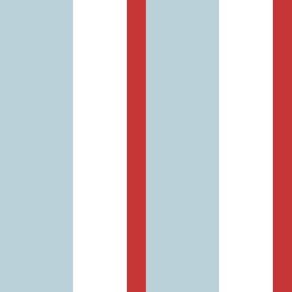 Bold vertical stripes blue white thin red M