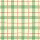 Green cream gingham handdrawn plaid
