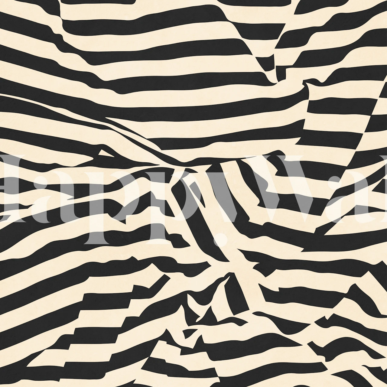 Zebra stripe monochrome wallpaper in a room