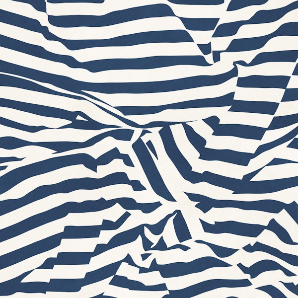 Navy White Wavy Stripes