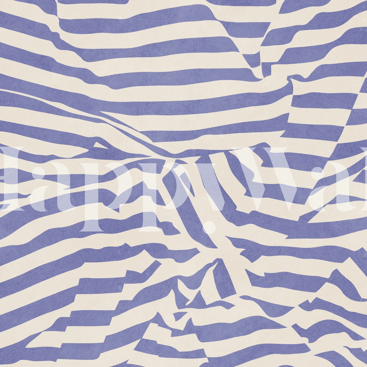Periwinkle safari stripe wallpaper in a bedroom