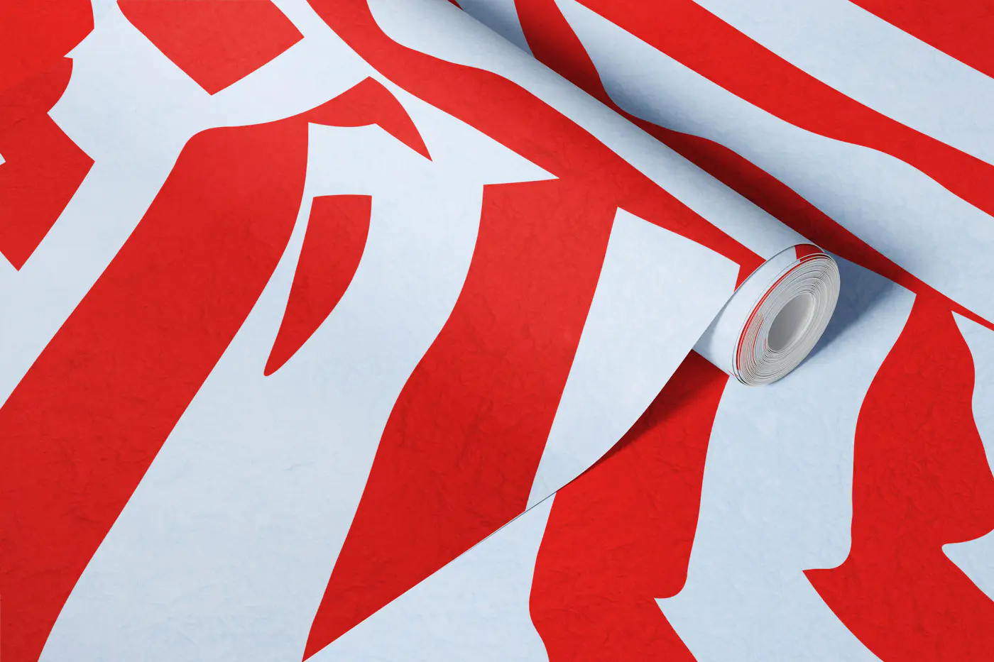 Red White Wavy Stripes wallpaper roll