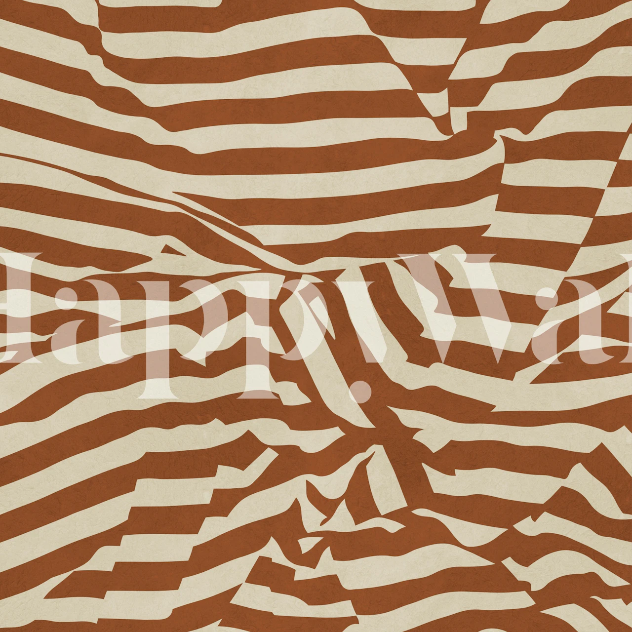 Terracotta zebra stripe wallpaper in a room