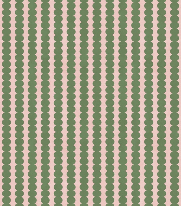 Sage Scallop Stripes on Blush
