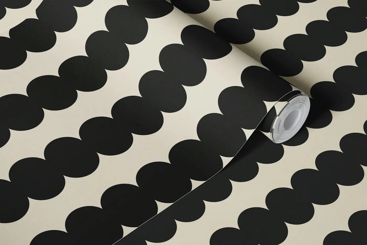 Black Bead Stripes wallpaper roll