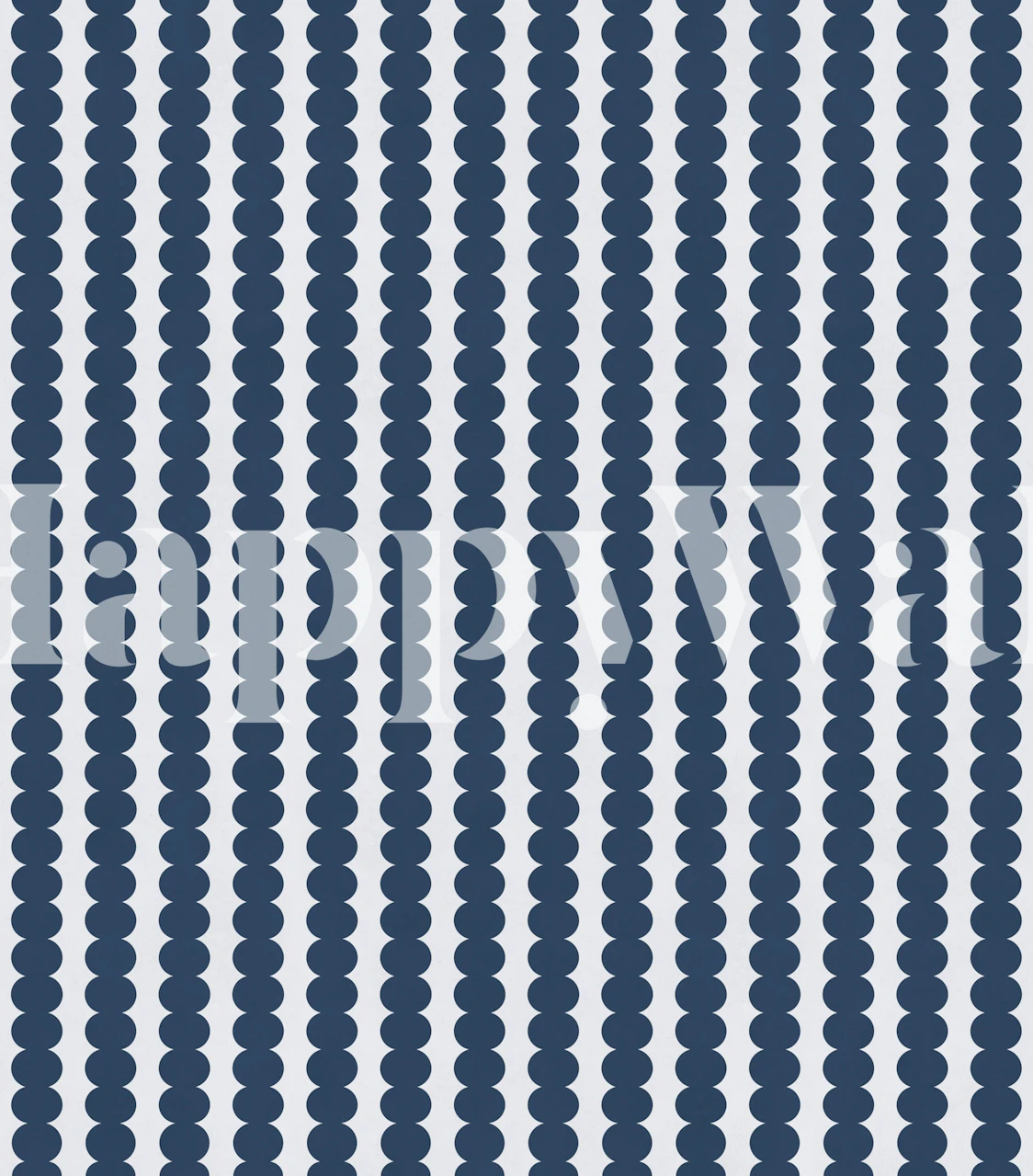 Navy scallop stripe wallpaper in a room