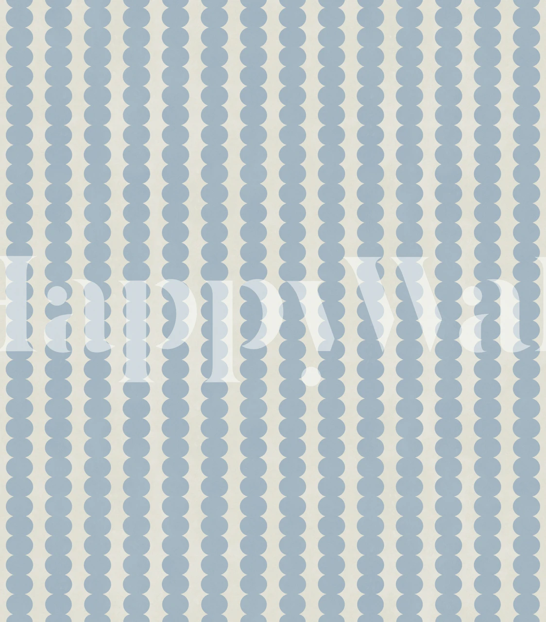Soft blue scallop stripe wallpaper in a room