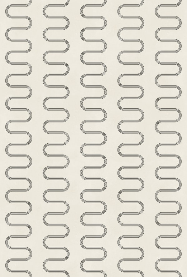 Minimal Wavy Lines Beige
