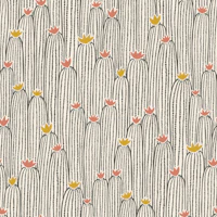 Crowded Cacti - black pink mustard behang