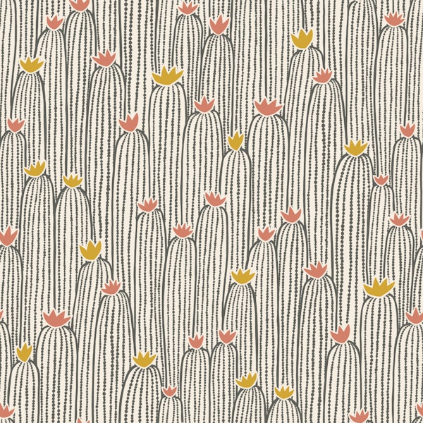 Crowded Cacti - black pink mustard