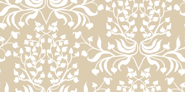 Sandy Taupe Botanical Damask