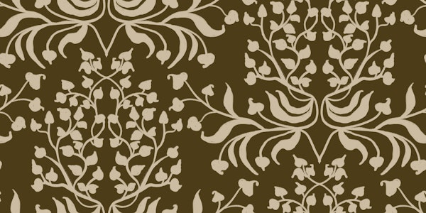 Olive Bronze Botanical Damask