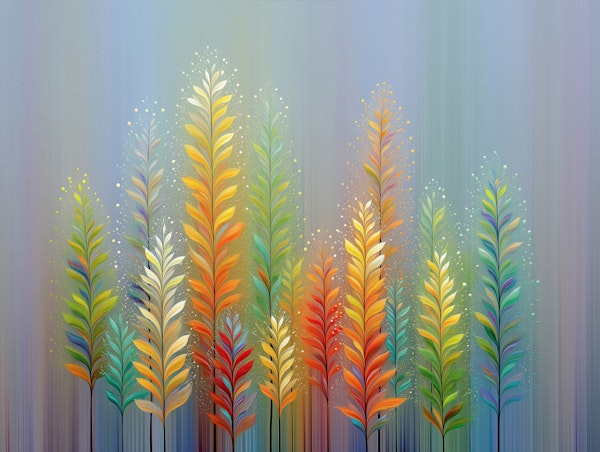 Colorful Feather Forest